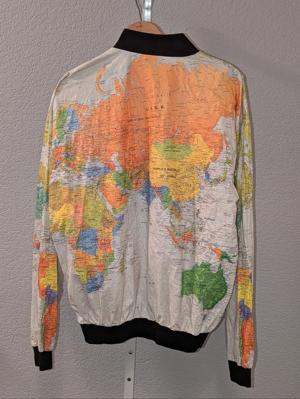 Vintage 1989 “Wearin’ the World“ Kurt Cobain Tyvek Atlas World Map Jacket